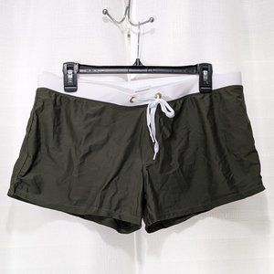 Woman’s Swim Short Size Large Green & White